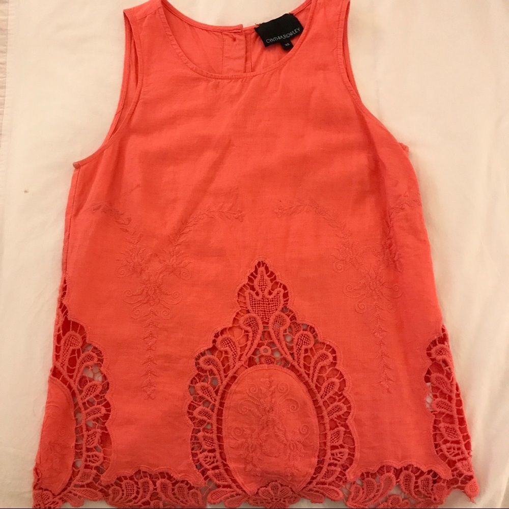 Cynthia Rowley Eyelet lace tank top size XS